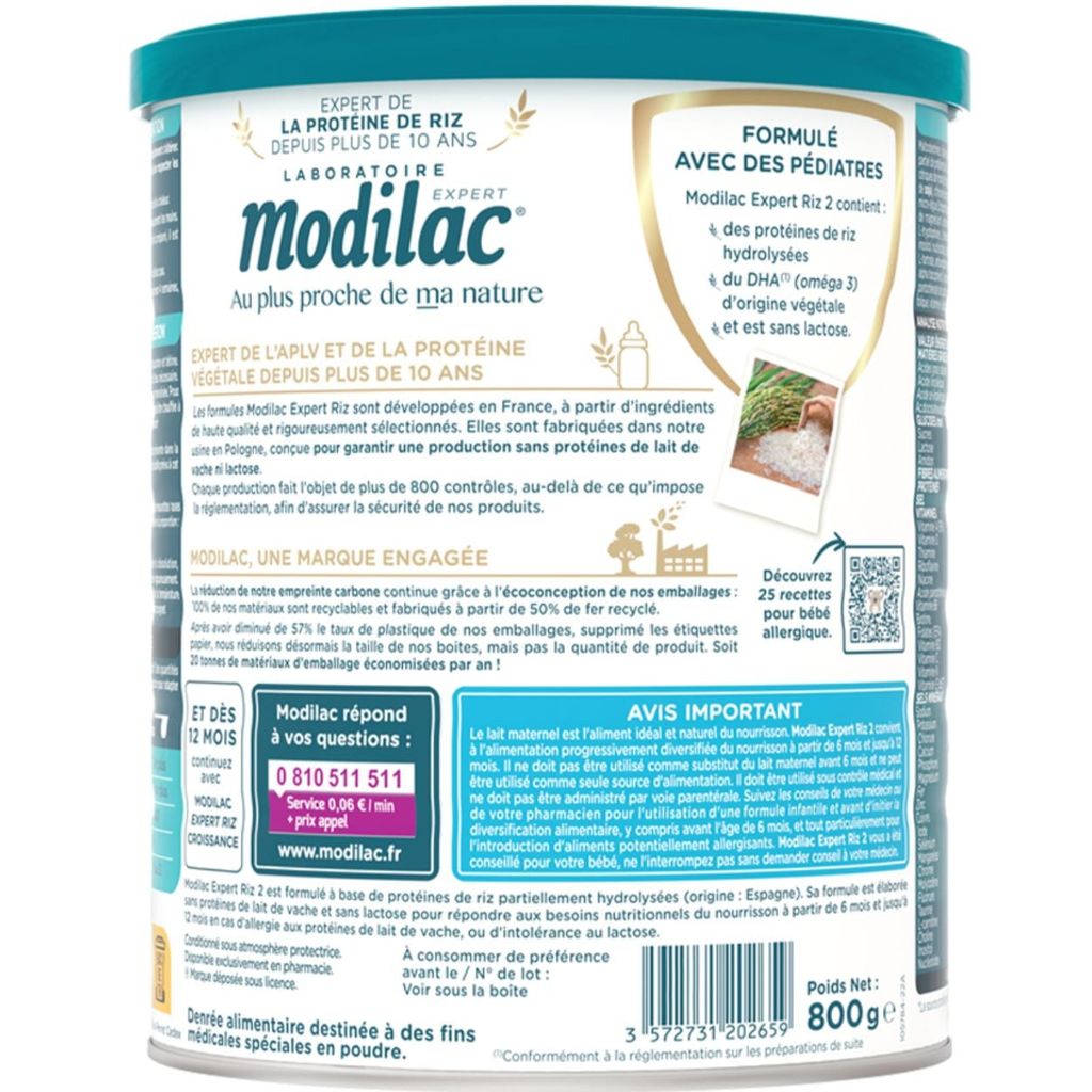 Sữa Modilac Expert Riz 2 800g (6-12 tháng)