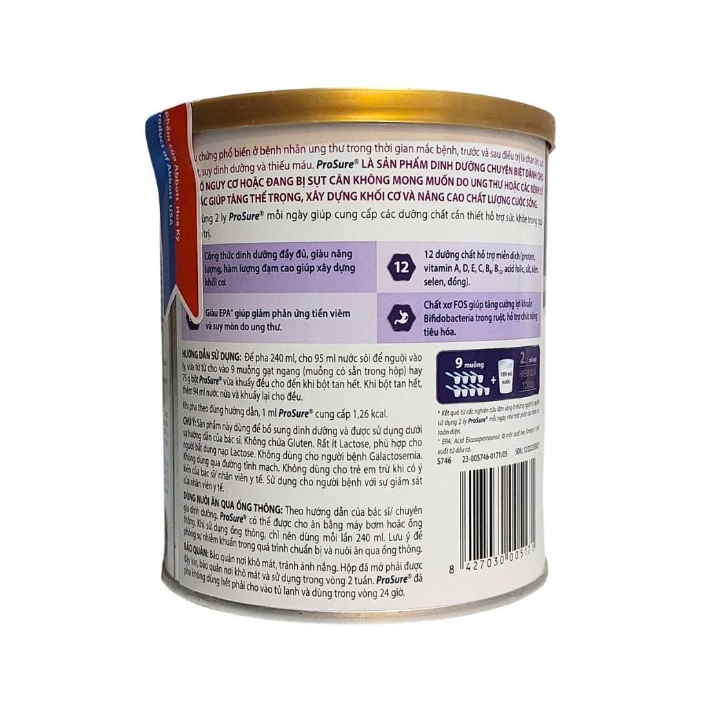 Sữa Bột Prosure Vani 380g