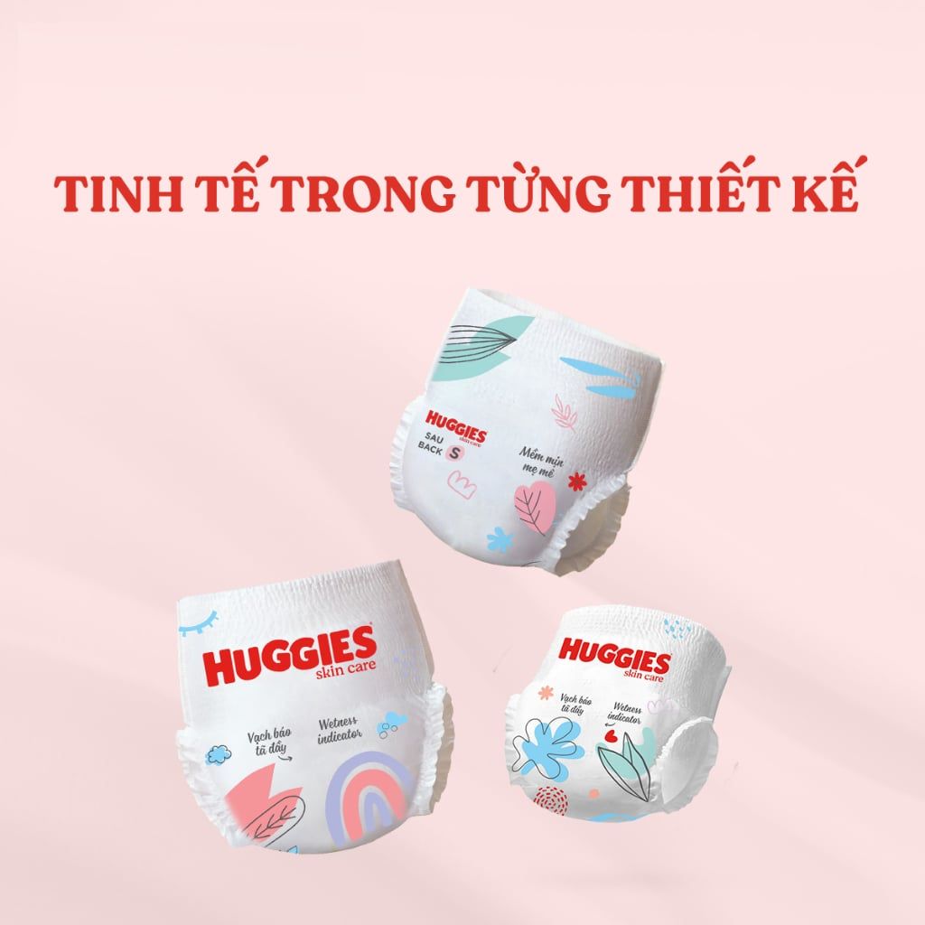 Tã quần Huggies Skincare gói cực đại (M, 6-11kg, 76 miếng)