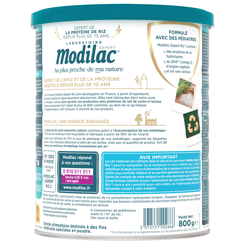 Sữa Modilac Expert Riz 1 800g (0-6 tháng)