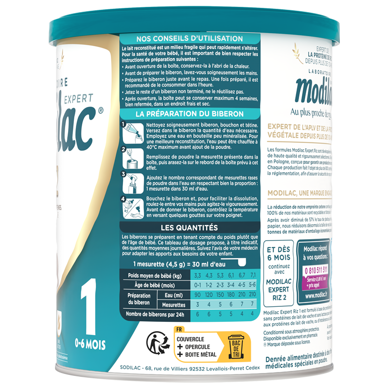Sữa Modilac Expert Riz 1 800g (0-6 tháng)