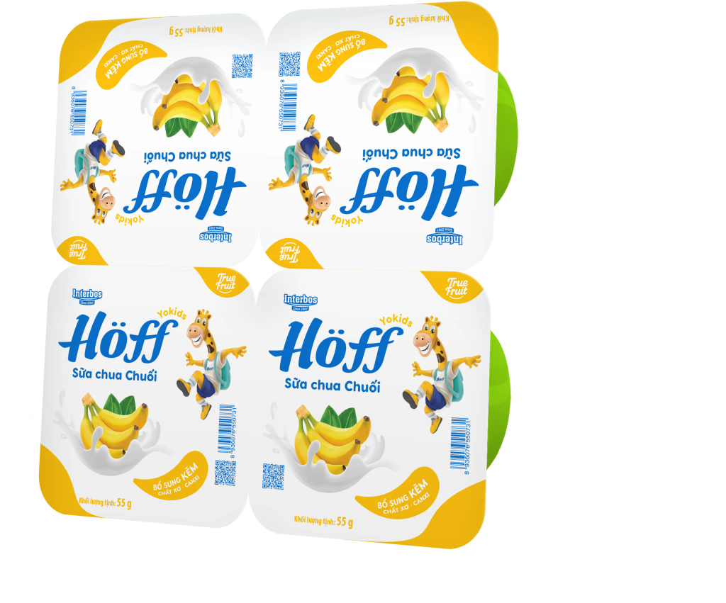 Sữa chua hoa quả Hoff đủ vị (Lốc 4 hủ)
