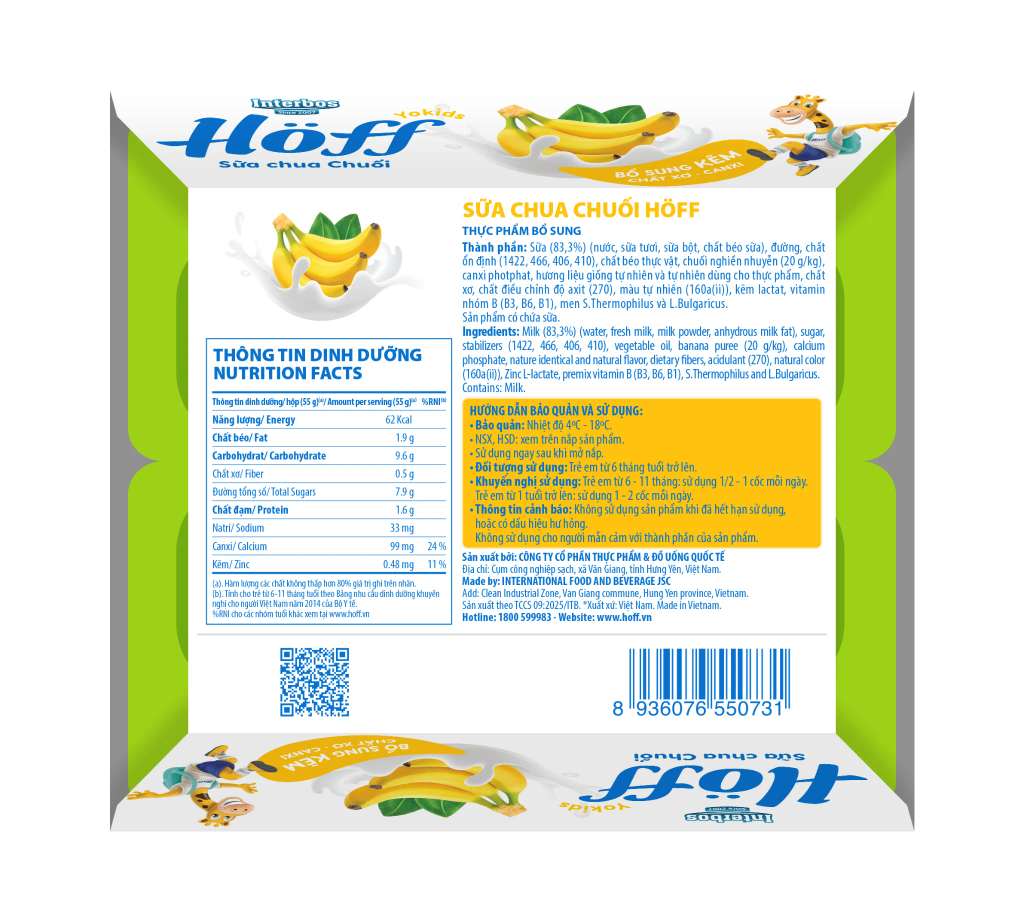 Sữa chua hoa quả Hoff đủ vị (Lốc 4 hủ)