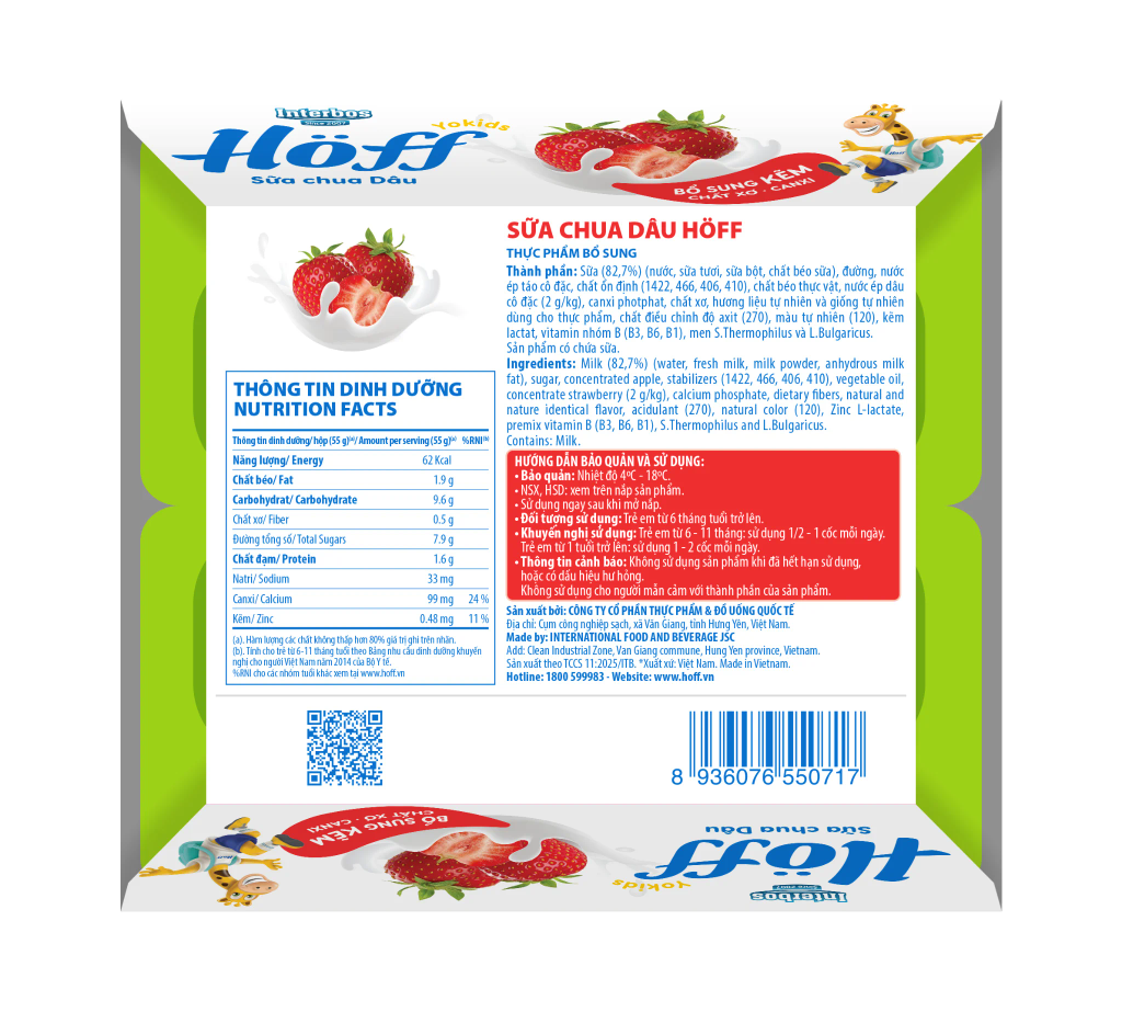 Sữa chua hoa quả Hoff đủ vị (Lốc 4 hủ)
