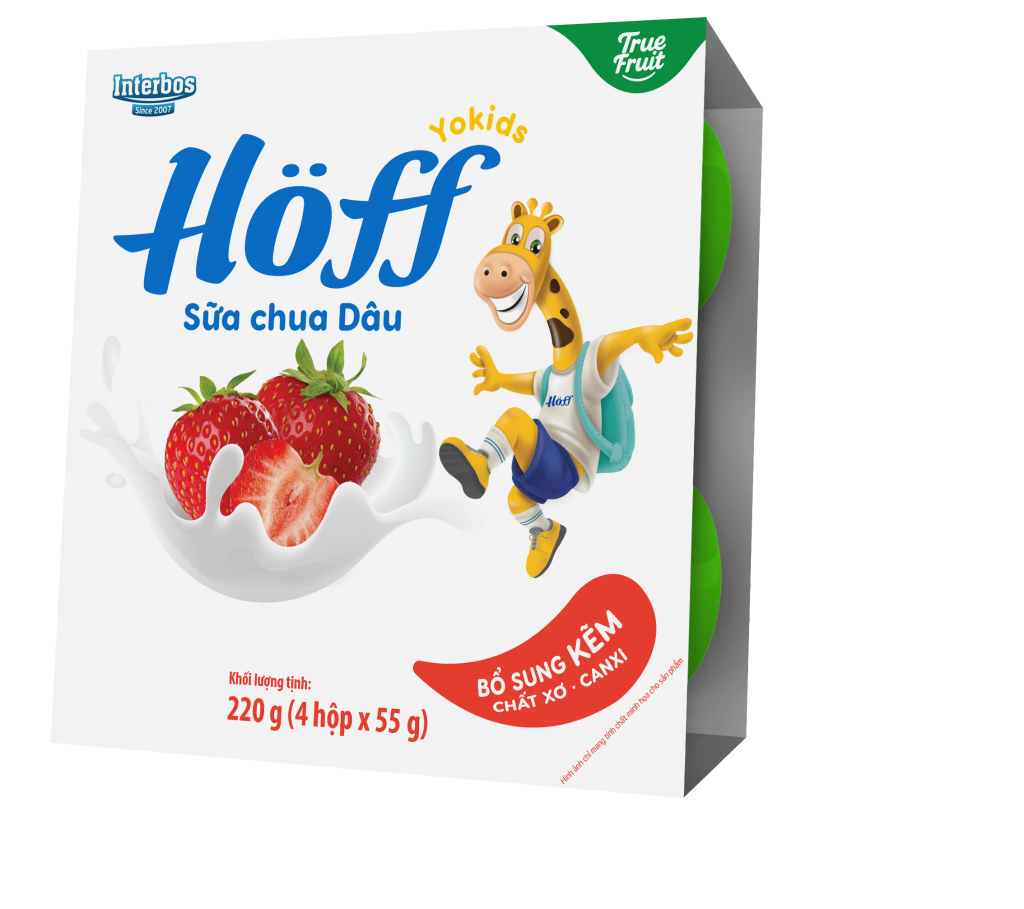 Sữa chua hoa quả Hoff đủ vị (Lốc 4 hủ)