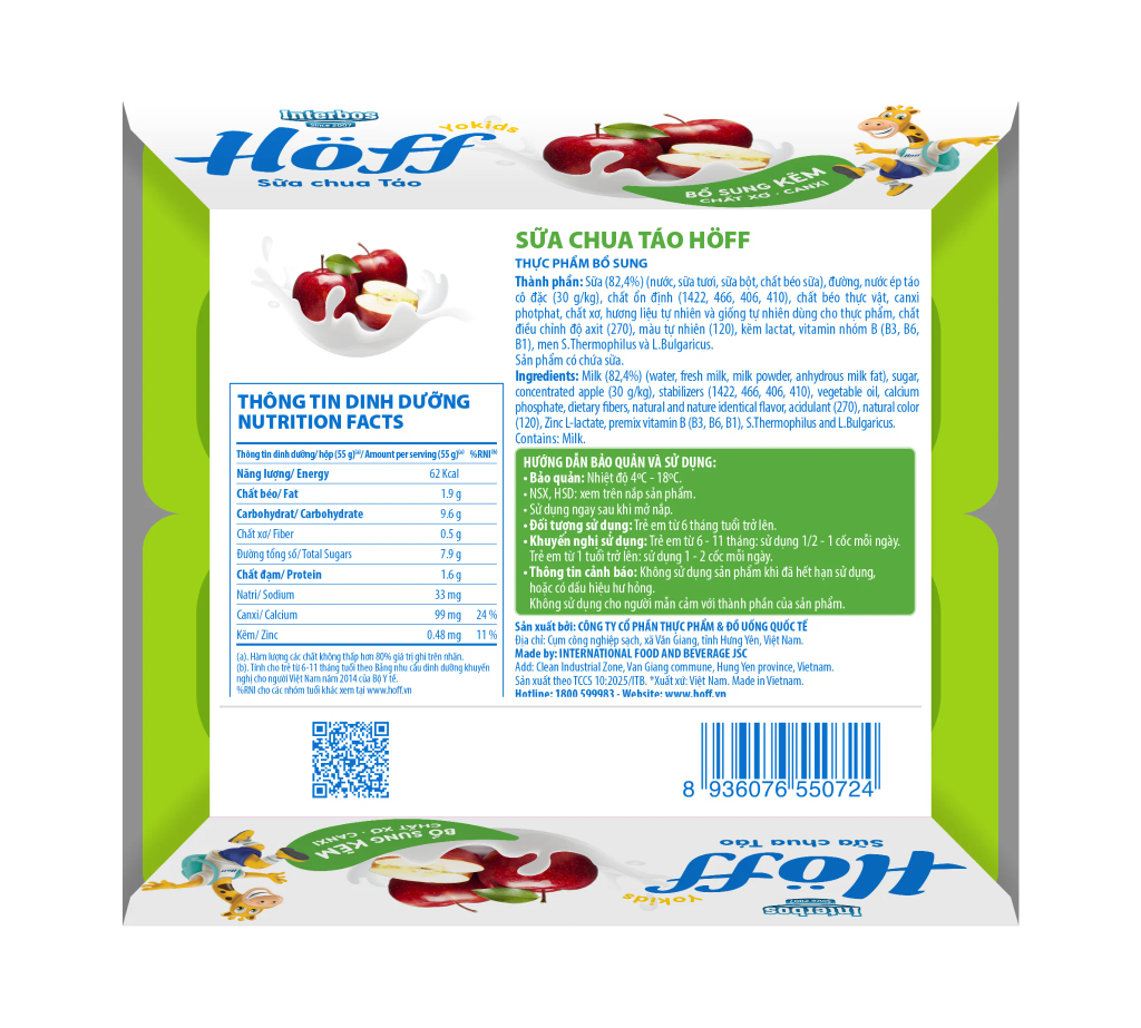 Sữa chua hoa quả Hoff đủ vị (Lốc 4 hủ)