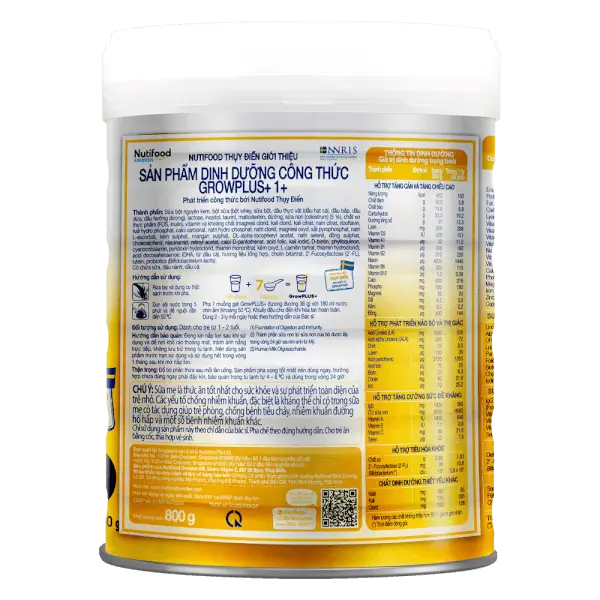 Sữa GrowPLUS+ Sữa Non Vàng 1+ (Từ 1 tuổi) 800g