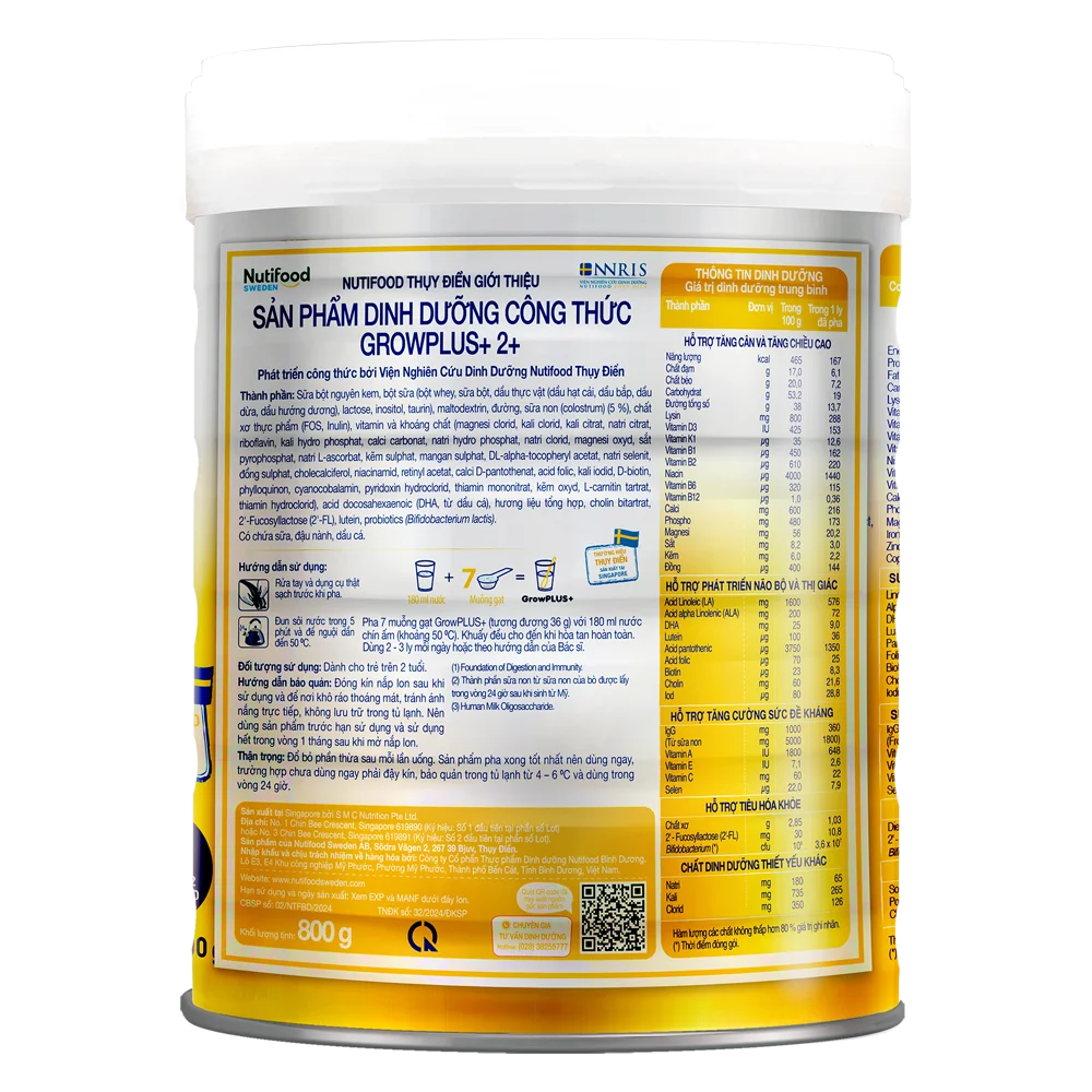 Sữa GrowPLUS+ Sữa Non Vàng (Từ 2 tuổi) 800g