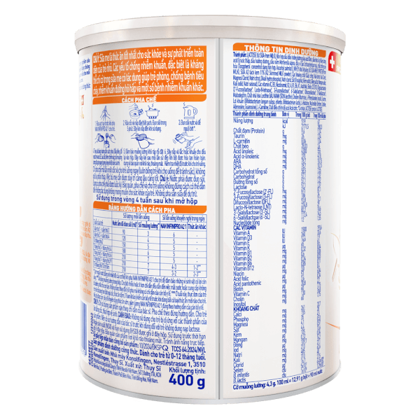 Sữa Nestlé NAN INFINIPRO A2 số 1 400g nhập khẩu nguyên lon từ Thụy Sỹ