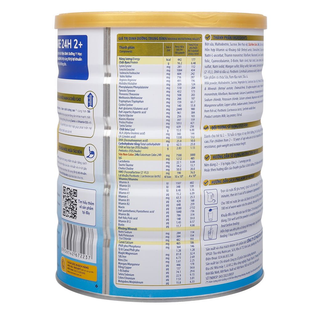 Sữa ColosCare 2+ 800G (2-10 tuổi)