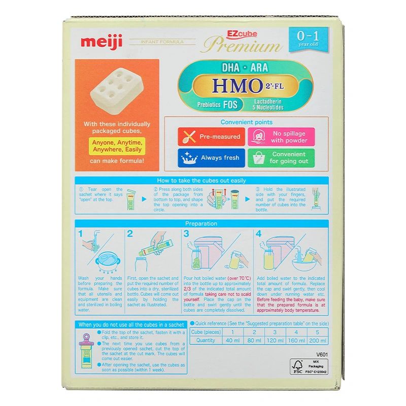 Sữa dạng thanh Meiji Infant Formula Ezcube Premium 540g (0 - 12 tháng)