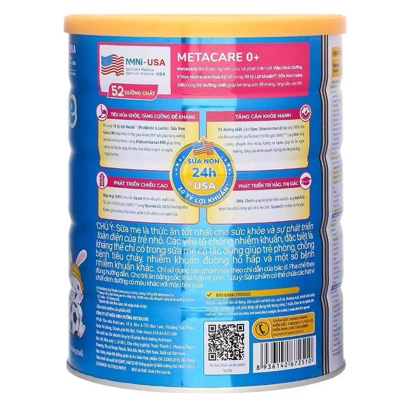 Sữa bột MetaCare Eco 0+ 850g cho bé (0-12 tháng)