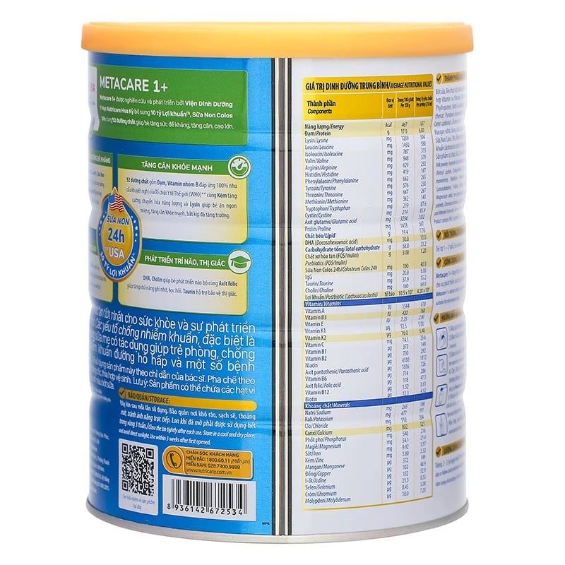 Sữa bột MetaCare Eco 1+ 850g cho bé (1-2 tuổi)