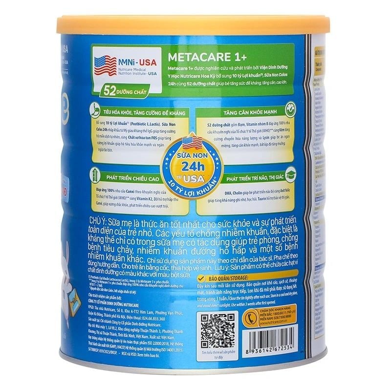 Sữa bột MetaCare Eco 1+ 850g cho bé (1-2 tuổi)