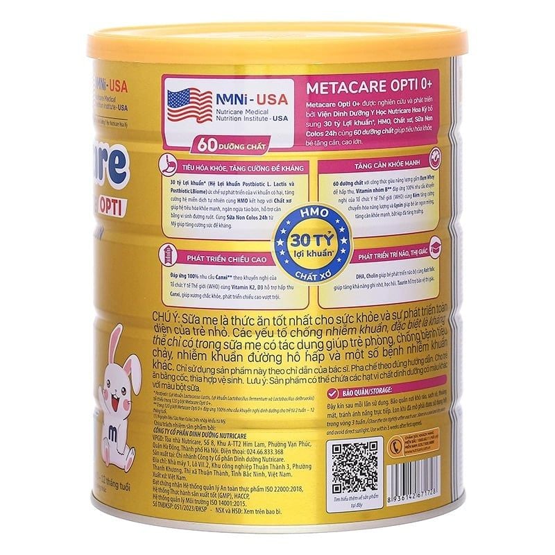 Sữa bột MetaCare OPTI 0+ 850g - Cho bé từ 0 đến 12 tháng