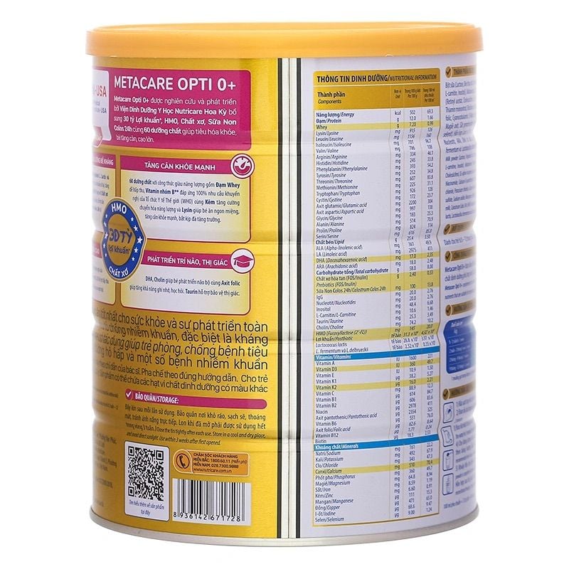 Sữa bột MetaCare OPTI 0+ 850g - Cho bé từ 0 đến 12 tháng