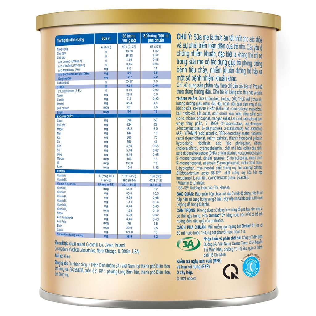 Sữa bột Similac 0+ 380g (0-12 tháng)