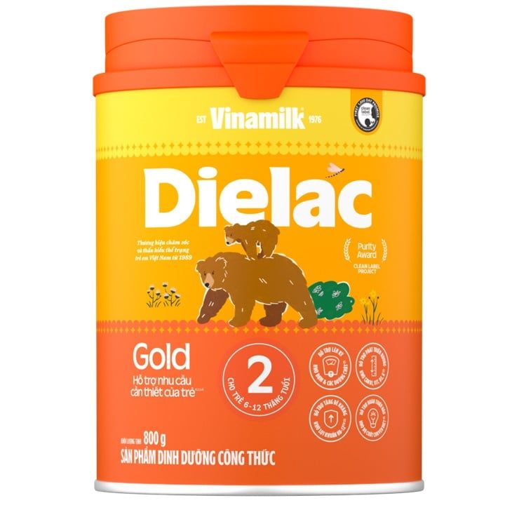 Sữa bột Vinamilk Dielac Alpha Gold 2 - 800g (6 - 12 tháng)