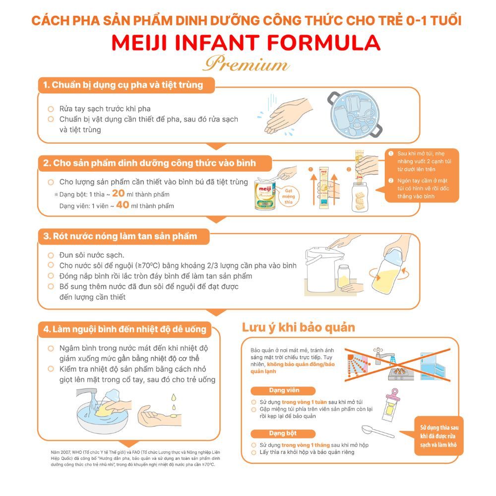 Sữa dạng thanh Meiji Infant Formula Ezcube Premium 540g (0 - 12 tháng)
