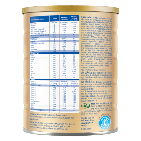 Sữa bột Similac 2+ 850g cho trẻ từ 2 tuổi