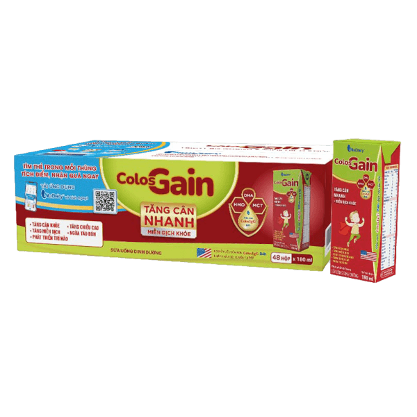 Thùng 48 hộp sữa dinh dưỡng Colos Gain 180ml (trên 1 tuổi)