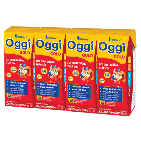 Thùng 48 hộp sữa dinh dưỡng Oggi Gold 180ml (trên 1 tuổi)