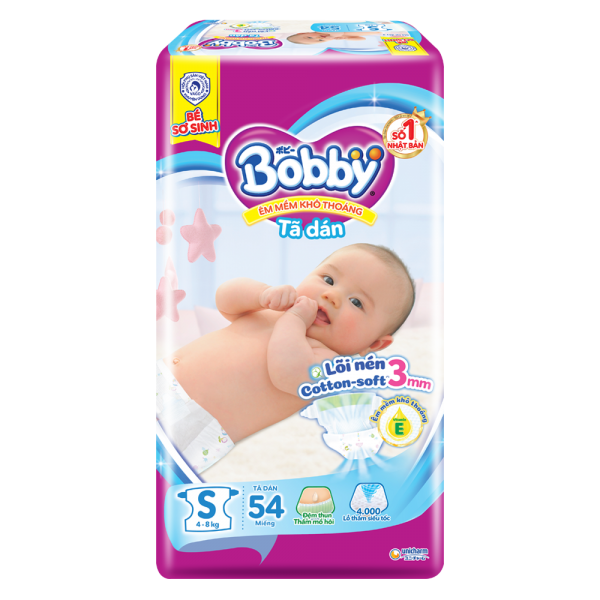 Tã dán Bobby siêu thấm S 54 miếng (4-8kg)