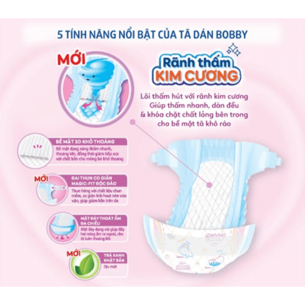 Tã dán Bobby siêu thấm S 54 miếng (4-8kg)