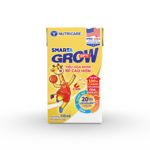 Lốc 4 hộp sữa pha sẵn 110ml Nutricare Smarta Grow Opti - Cho trẻ từ 1 tuổi trở lên