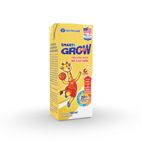 Lốc 4 hộp sữa pha sẵn 180ml Nutricare Smarta Grow Opti - Cho trẻ từ 1 tuổi trở lên