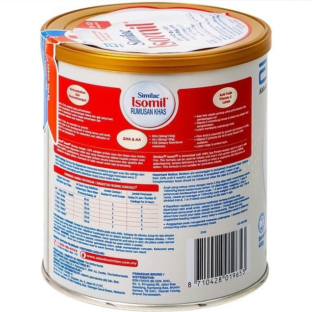 Sữa bột Similac Isomil Khas 400g cho bé 0-12 tháng dị ứng, hệ tiêu hóa kém