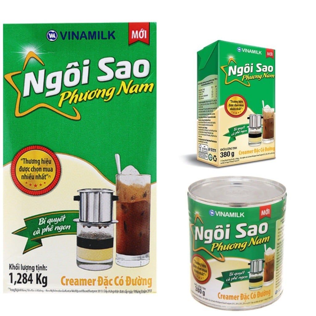 Sữa Đặc Có Đường Ngôi Sao Phương Nam Hộp Giấy 1284g