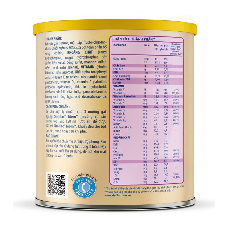 Sữa bột Similac Mom Vani 400G cho mẹ bầu & con bú