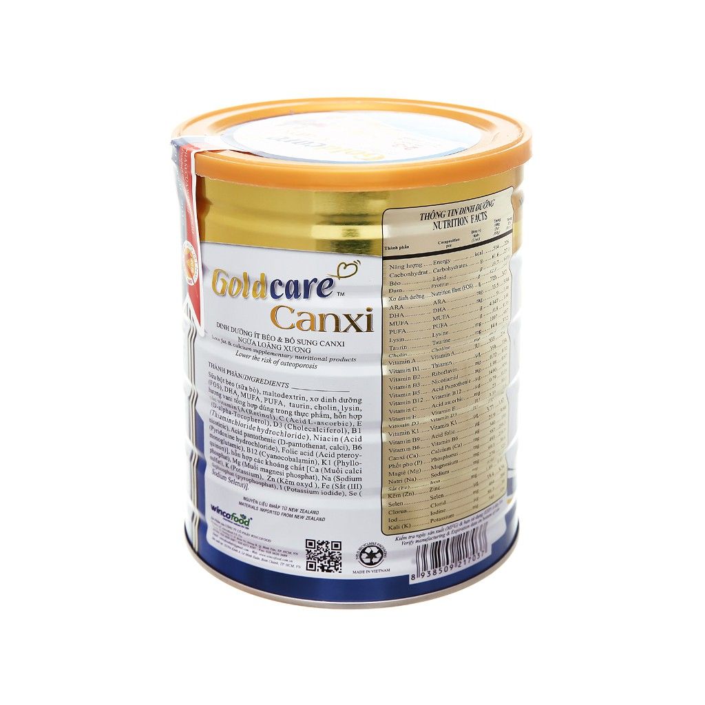 [Combo 2 lon] Sữa bột Wincofood Goldcare Canxi lon 850g: