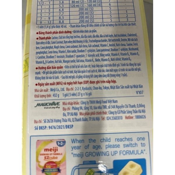 Sữa bột Meiji thanh 540g (12-36 tháng)