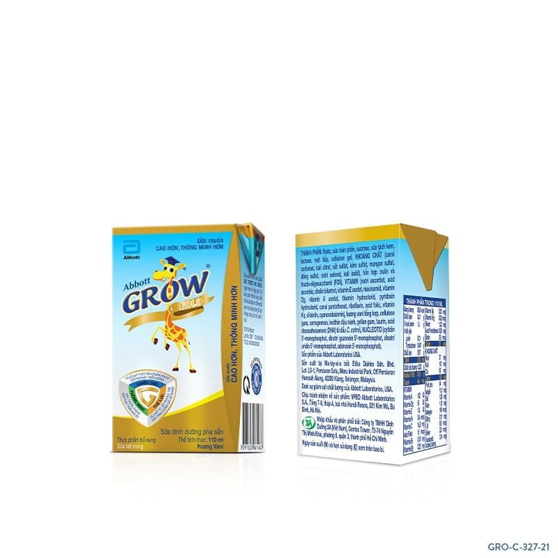 Lốc 4 hộp Sữa nước Abbott Grow Gold hương vani 110ML (Từ 1 tuổi)