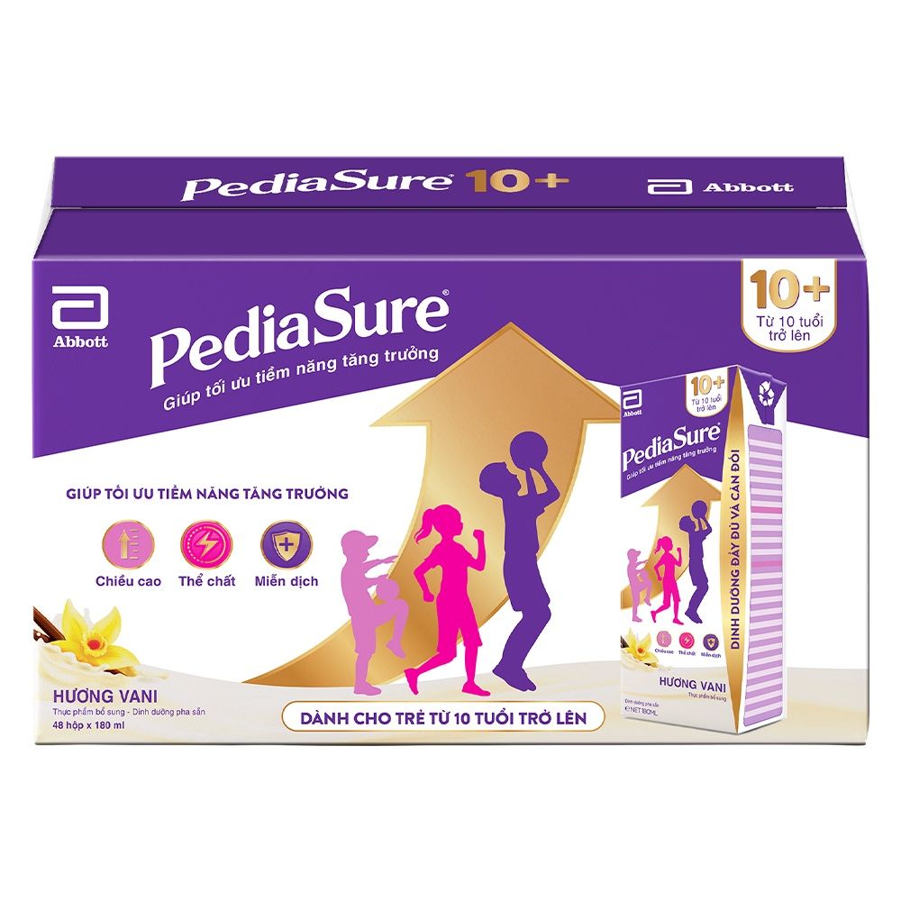 Lốc 4 Hộp Pediasure 10+ Cho Trẻ Từ 10 Tuổi 180ml/Hộp