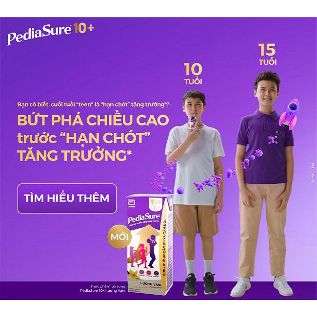 Sữa Pediasure 10+ Vani 800g cho trẻ từ 10 tuổi