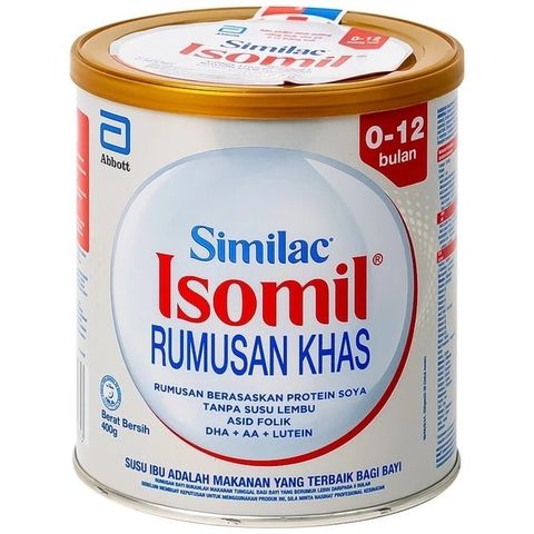 Sữa bột Similac Isomil Khas 400g cho bé 0-12 tháng dị ứng, hệ tiêu hóa kém