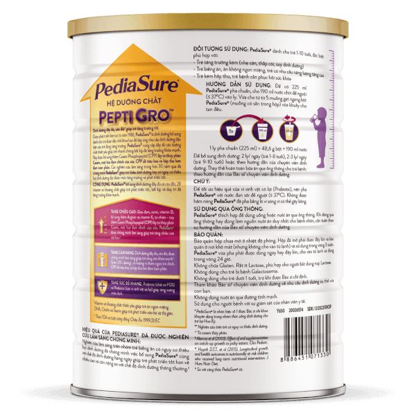 Sữa dinh dưỡng Pediasure 1.6kg vani ít ngọt