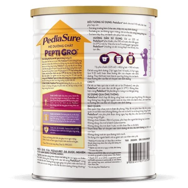 Sữa Pediasure 1.6kg vani ít ngọt giúp bé tăng trưởng về chiều cao, cân nặng và sức đề kháng