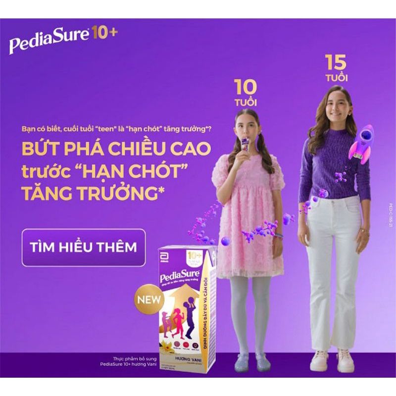 Sữa Pediasure 10+ Vani 800g cho trẻ từ 10 tuổi