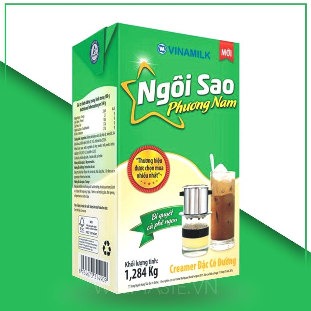 Sữa Đặc Có Đường Ngôi Sao Phương Nam Hộp Giấy 1284g