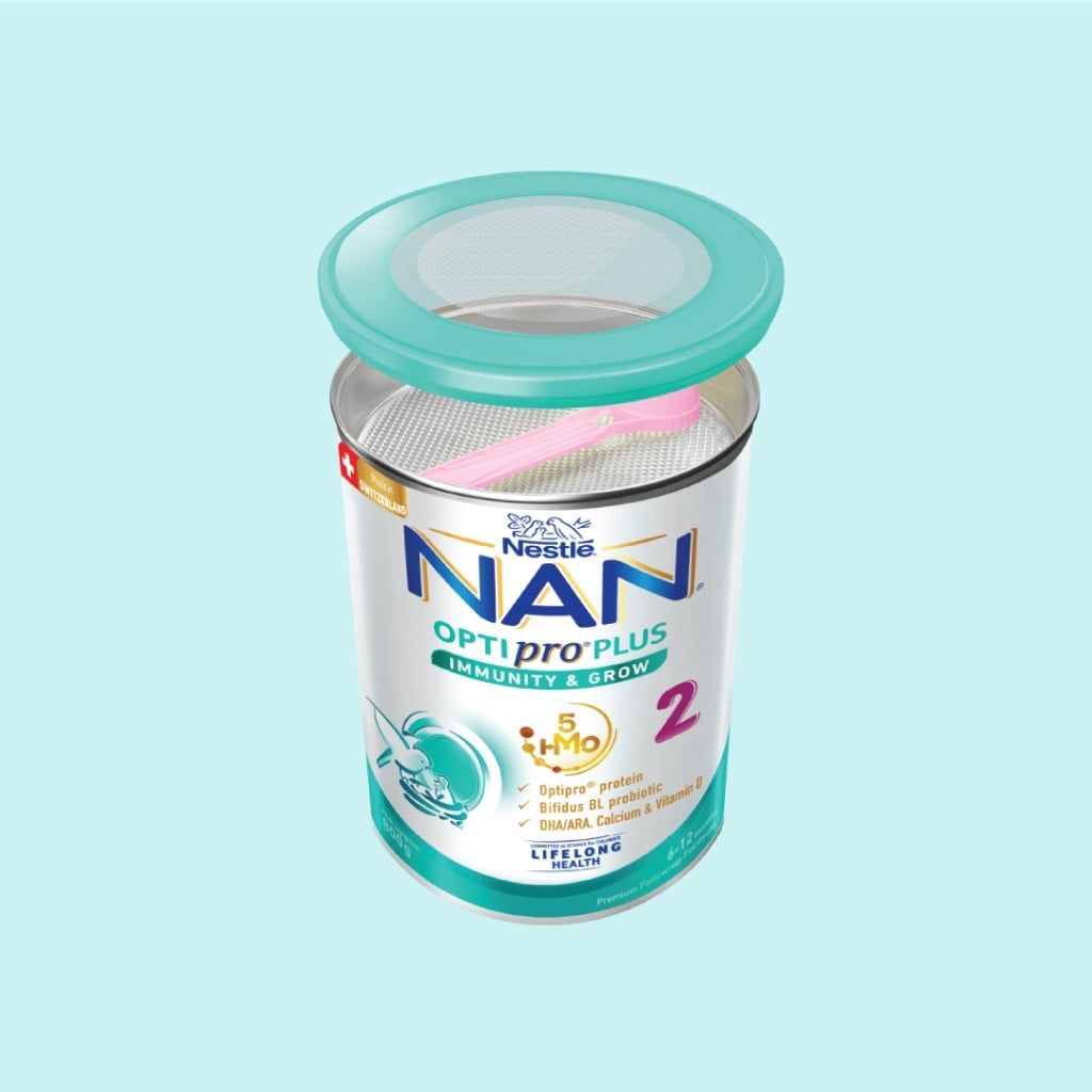 Sữa Bột Nestlé NAN OPTIPRO PLUS 2 800g/lon với 5HMO Sản Xuất Tại Thụy Sĩ