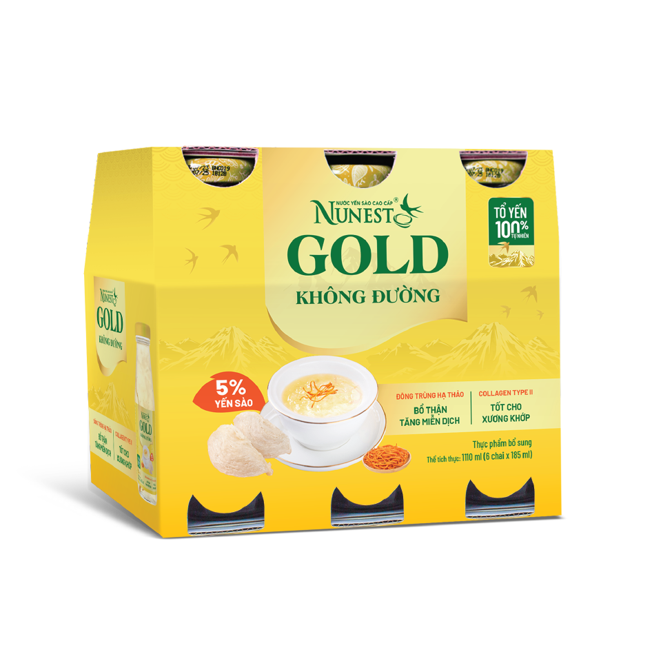 Nước Yến sào cao cấp NuNest Gold không đường 185ml