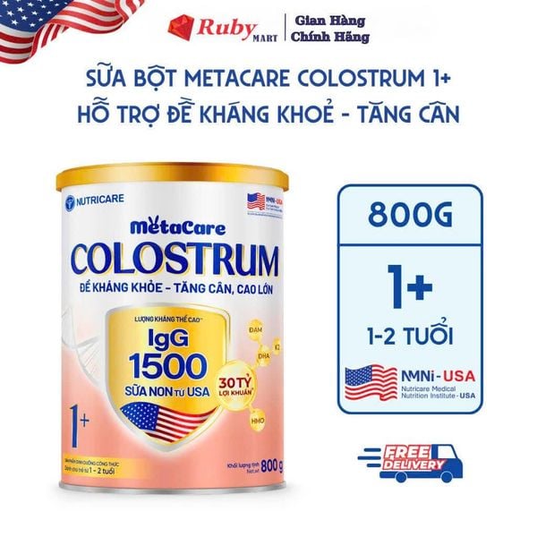 Sữa Metacare Colostrum 1+ 800g tăng cường đề kháng