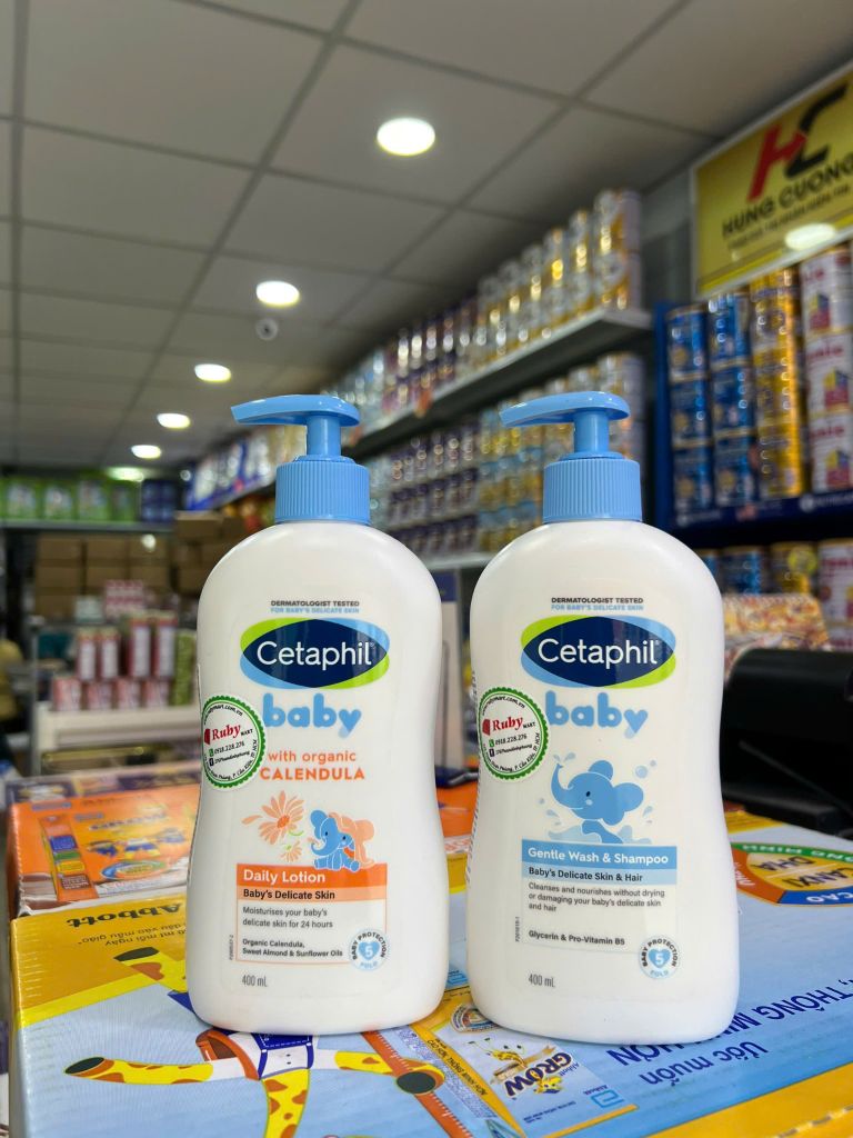 Sữa tắm gội dịu lành cho bé Cetaphil Baby Gentle Wash & Shampoo 400ml