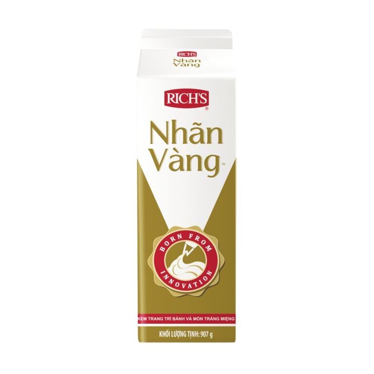 kem trang tri banh va mon trang mieng rich s nhan vang