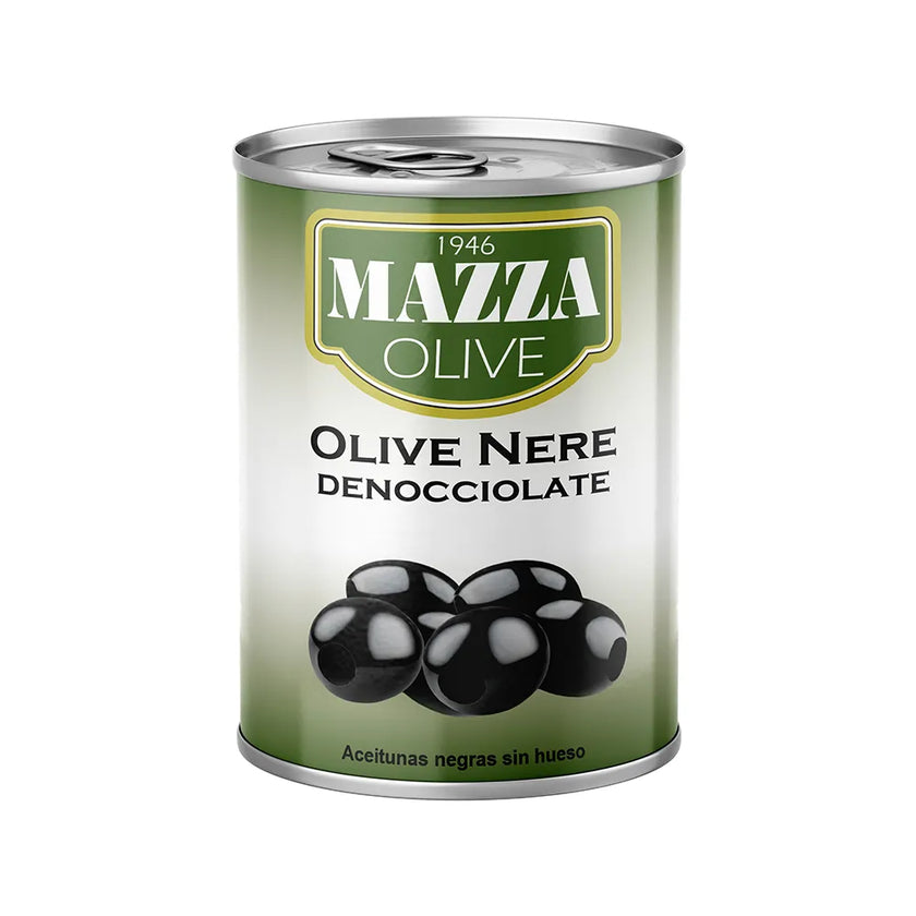 mazza pitted black olives 397g o liu den tach hat 397g