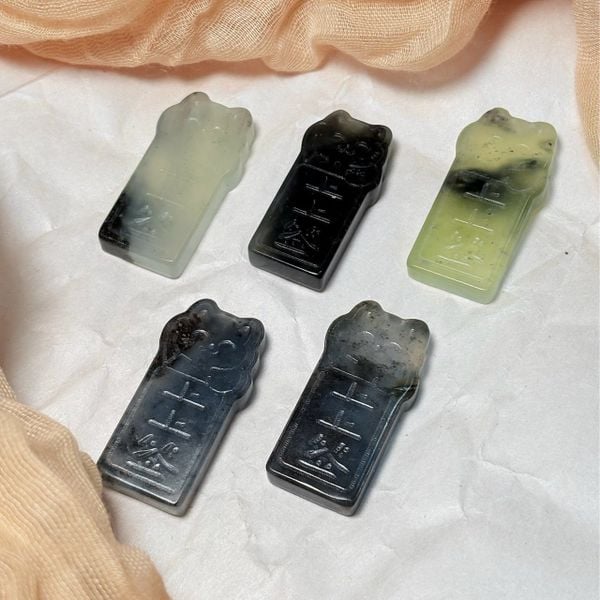  Mèo Maneki Neko - Quẻ Xăm Thượng Thượng Tiệm - Ngọc Tụ Nham x Ngọc Mực Dục x Pyrite 